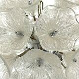 Italian Murano flower glass and chrome sputnik in Venini style. 1970s