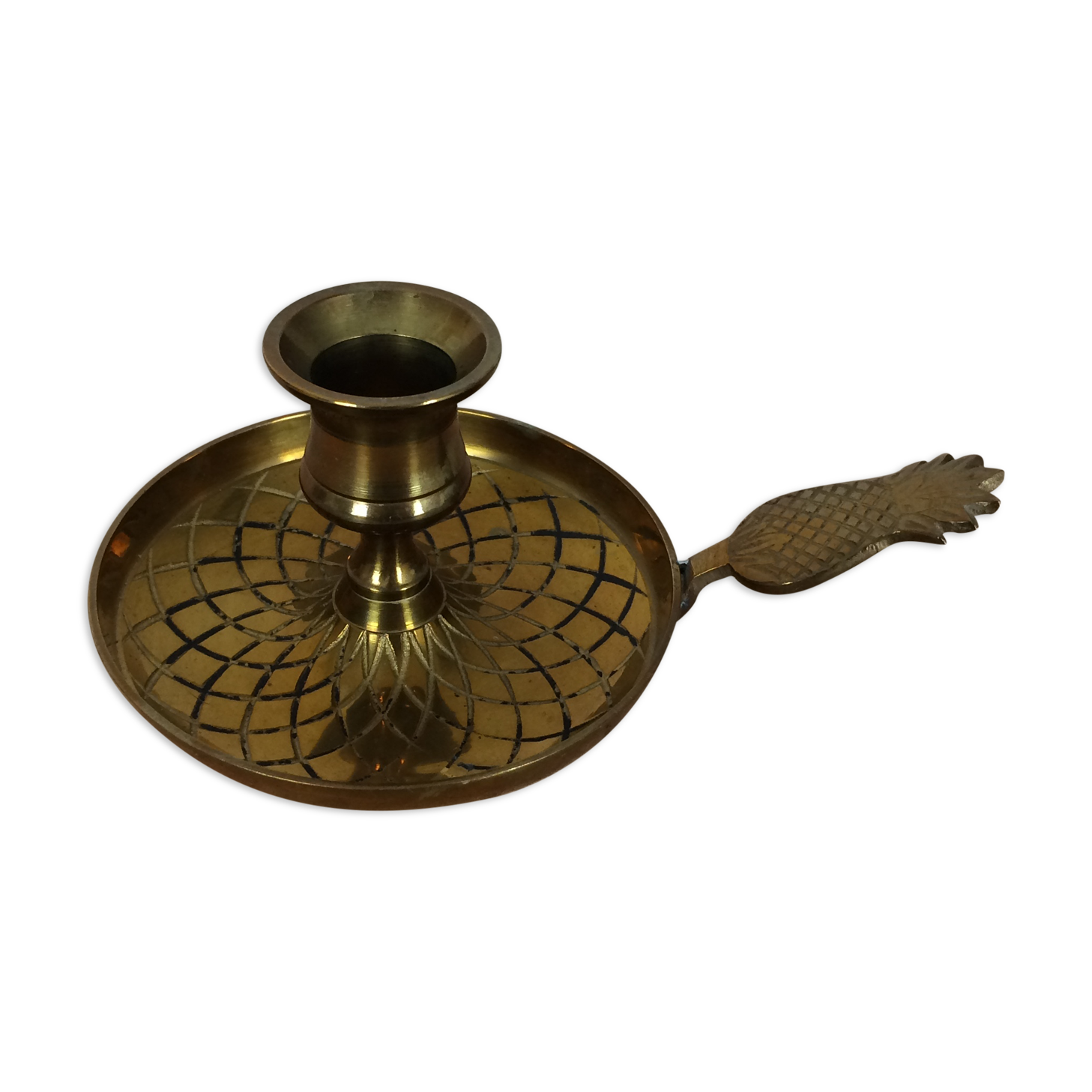 Pineapple brass bougeoir