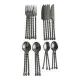 Vintage 24-piece twisted metal cutlery set