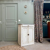 Petit buffet parisien patine blanche (rénové)