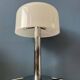 Space Age table lamp in chrome with white plexiglass mushroom shade.