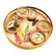 Bamboo butterfly tray and 6 vintage coasters