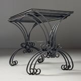 Set of 3 metal nesting tables 20th century