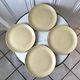 Set of 4 large flat plates in light stoneware made in France 60s and 70s