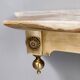 Vintage Wall-Mounted Brass Console Table with Yellow Onyx Top, Italy