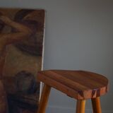 High tripod stool in solid pine, by a Danish cabinetmaker, mid-century, around 1960.