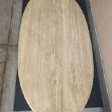 Vintage travertine oval table