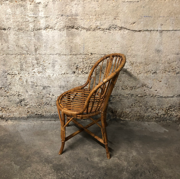 Vintage rattan basket chair