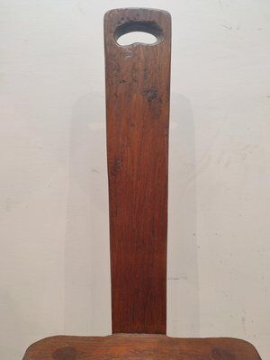 Brutalist wooden chair, France, 1950s