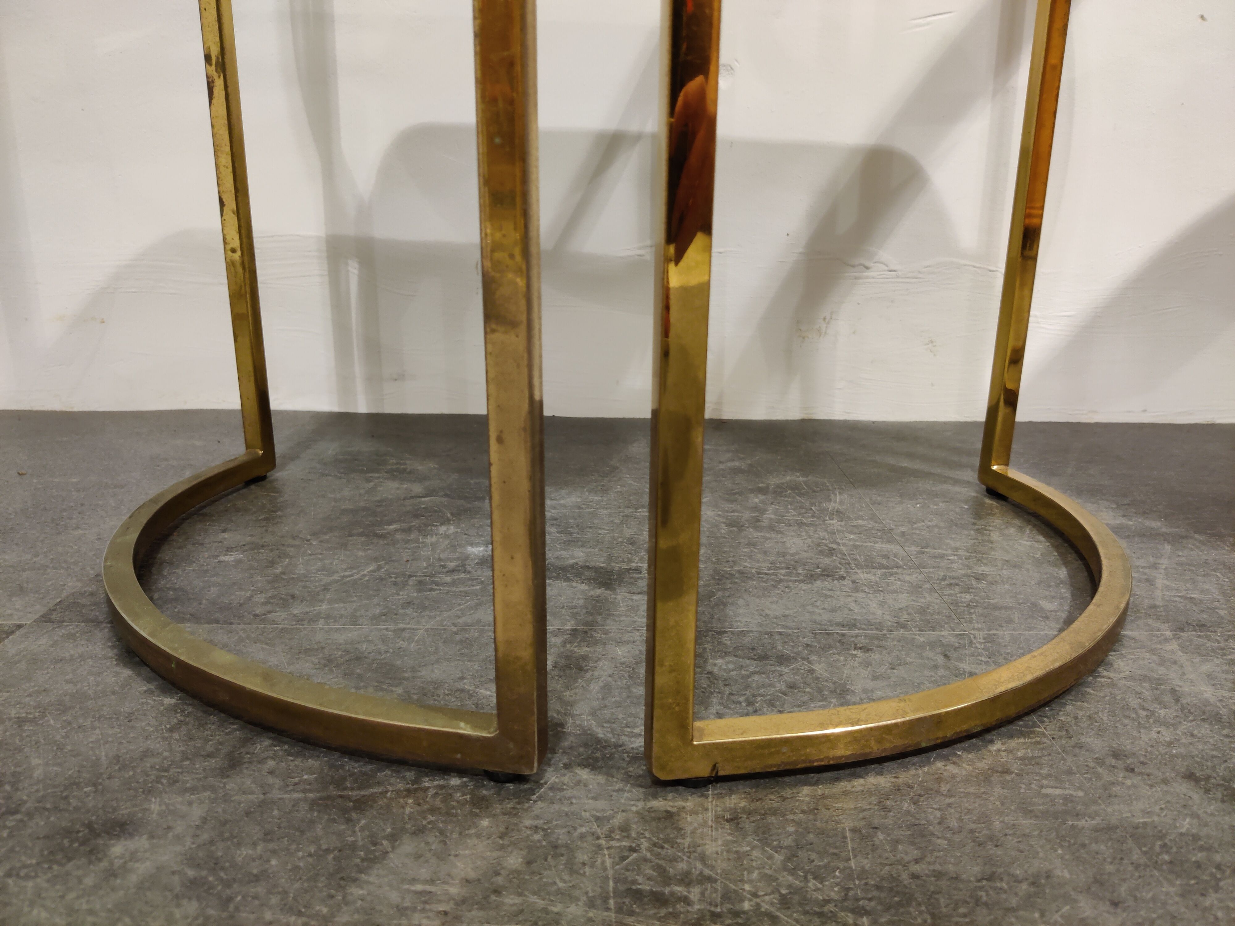 Vintage brass dining room set by Belgochrom, 1970s