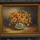 Oil on canvas still life bouquet of flowers 20th century M. Meton