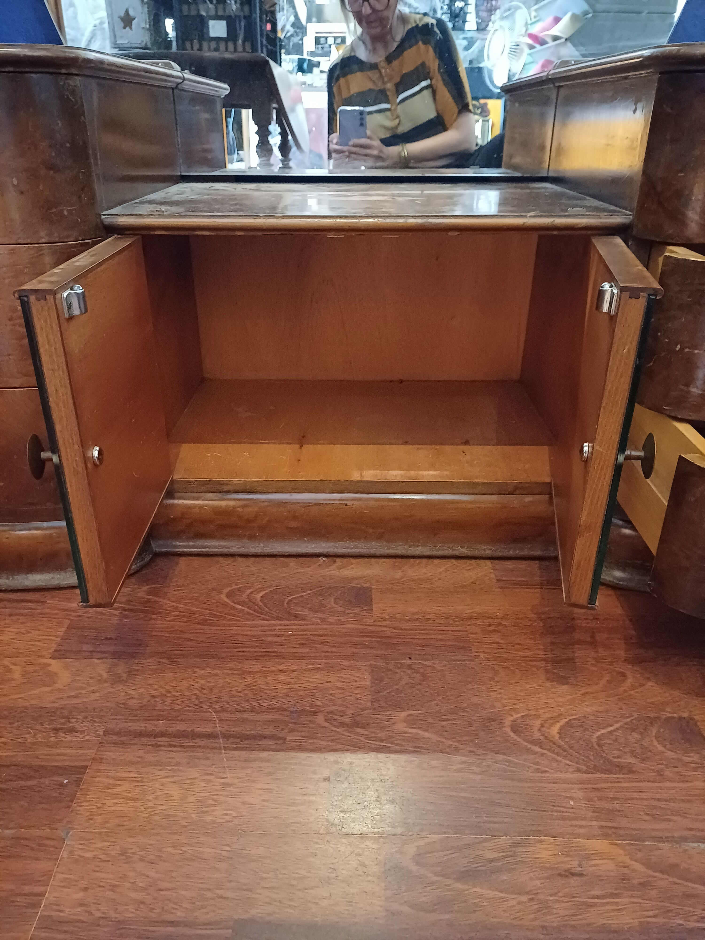 Dressing table large mirror free form vintage 1950