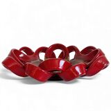 Vallauris Ceramic Centerpiece Bowl, Oxblood Faience, France, 1950s