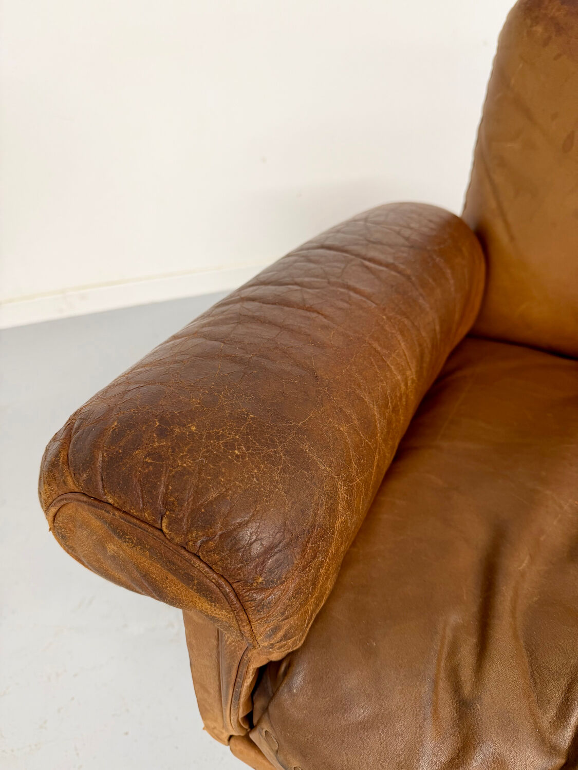 Vintage DE SEDE DS-31 brown leather armchair from the 1970s