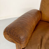 Vintage DE SEDE DS-31 brown leather armchair from the 1970s