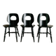 Ensemble de 3 chaises noires modèle œil de Baumann