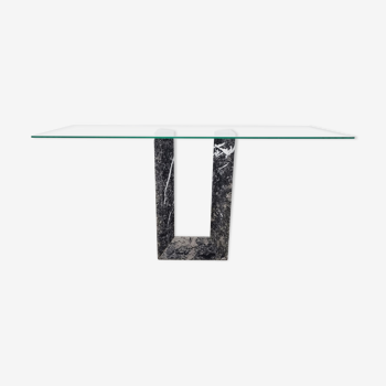 Vintage black 'diapason' marble console table by Cattelan Italy, 1980s