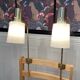 Pair of large modulable industrial lamps 1950.