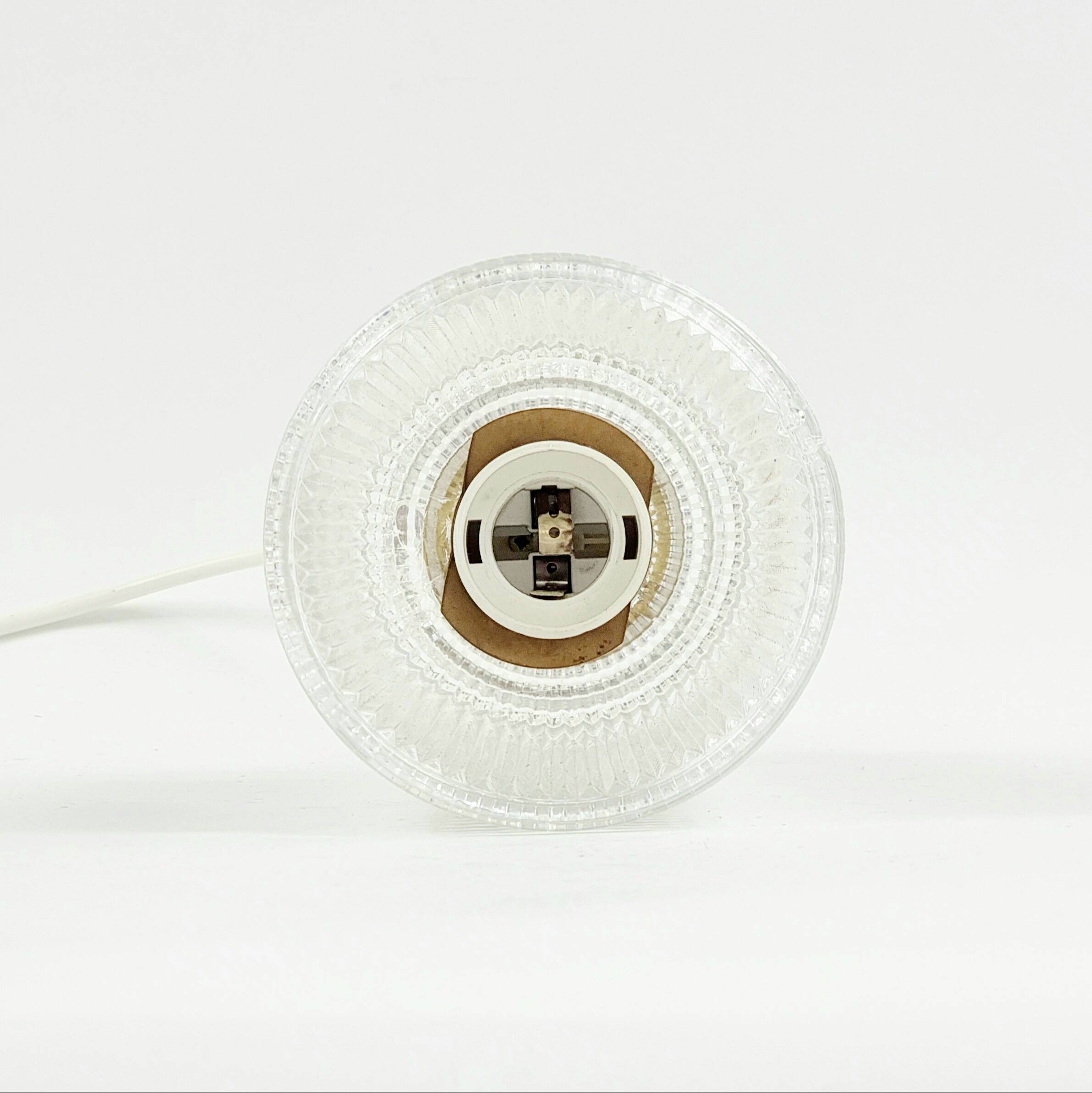 Mid Century Scandinavian Brass & Crystal Glass Ceiling Light By C.Fagerlund