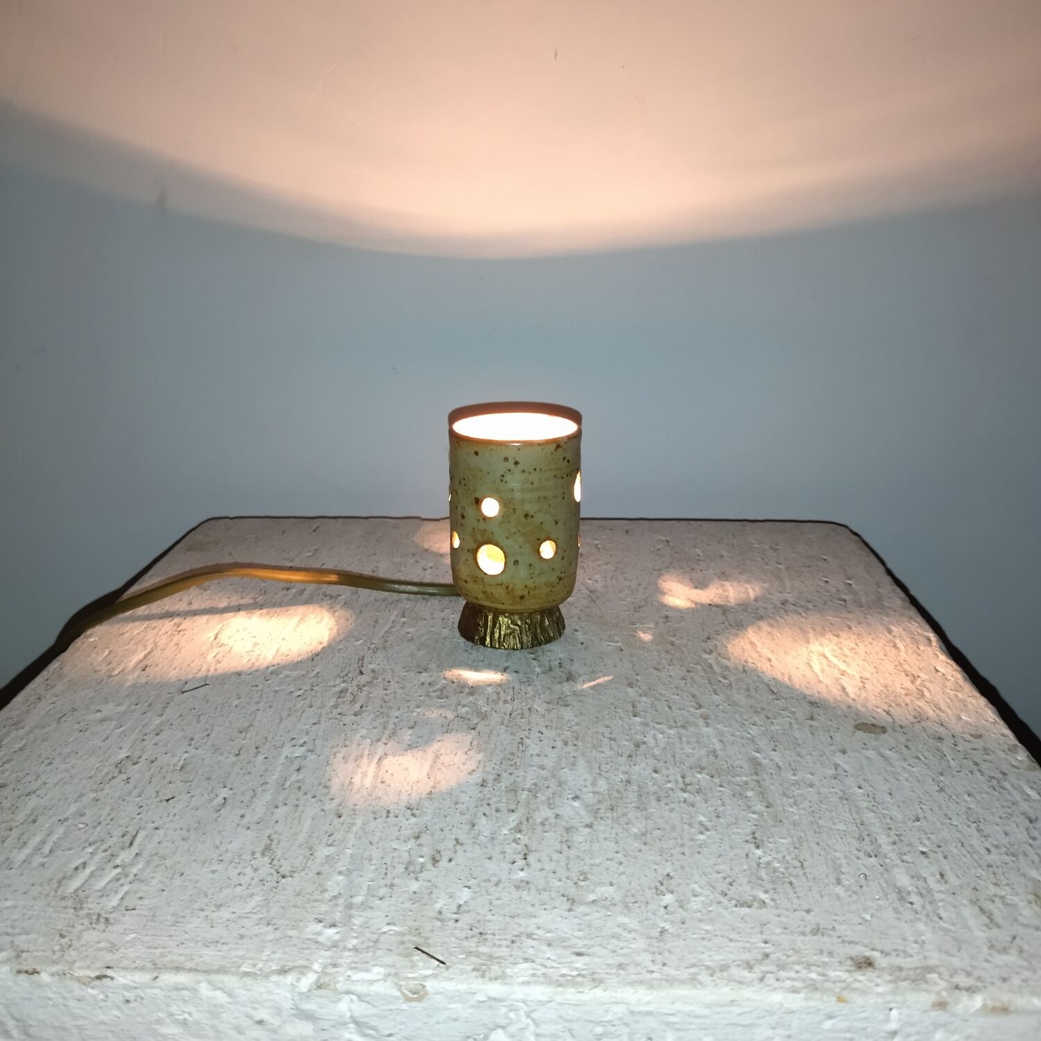 Night light 50s stoneware and bronze