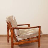 Vintage armchair in safari beige, 1965 mid-century modern design.