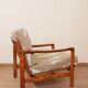 Vintage armchair in safari beige, 1965 mid-century modern design.