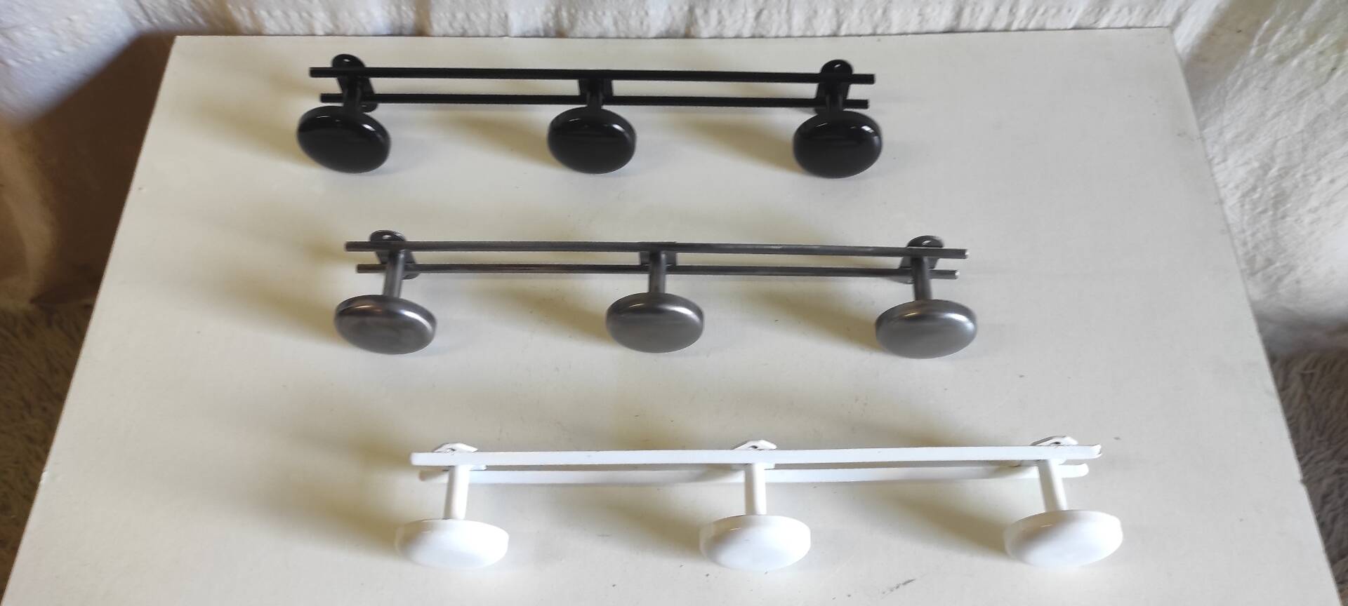 Metal coat racks with 3 hooks - mid 20th century