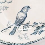 Longwy earthenware flat plate, Mésanges model