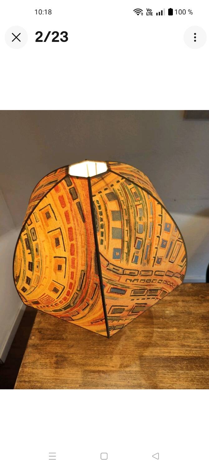 Large 1980s Lamp with Crystal Base/Vase/Handcrafted Lampshade - Unique Piece