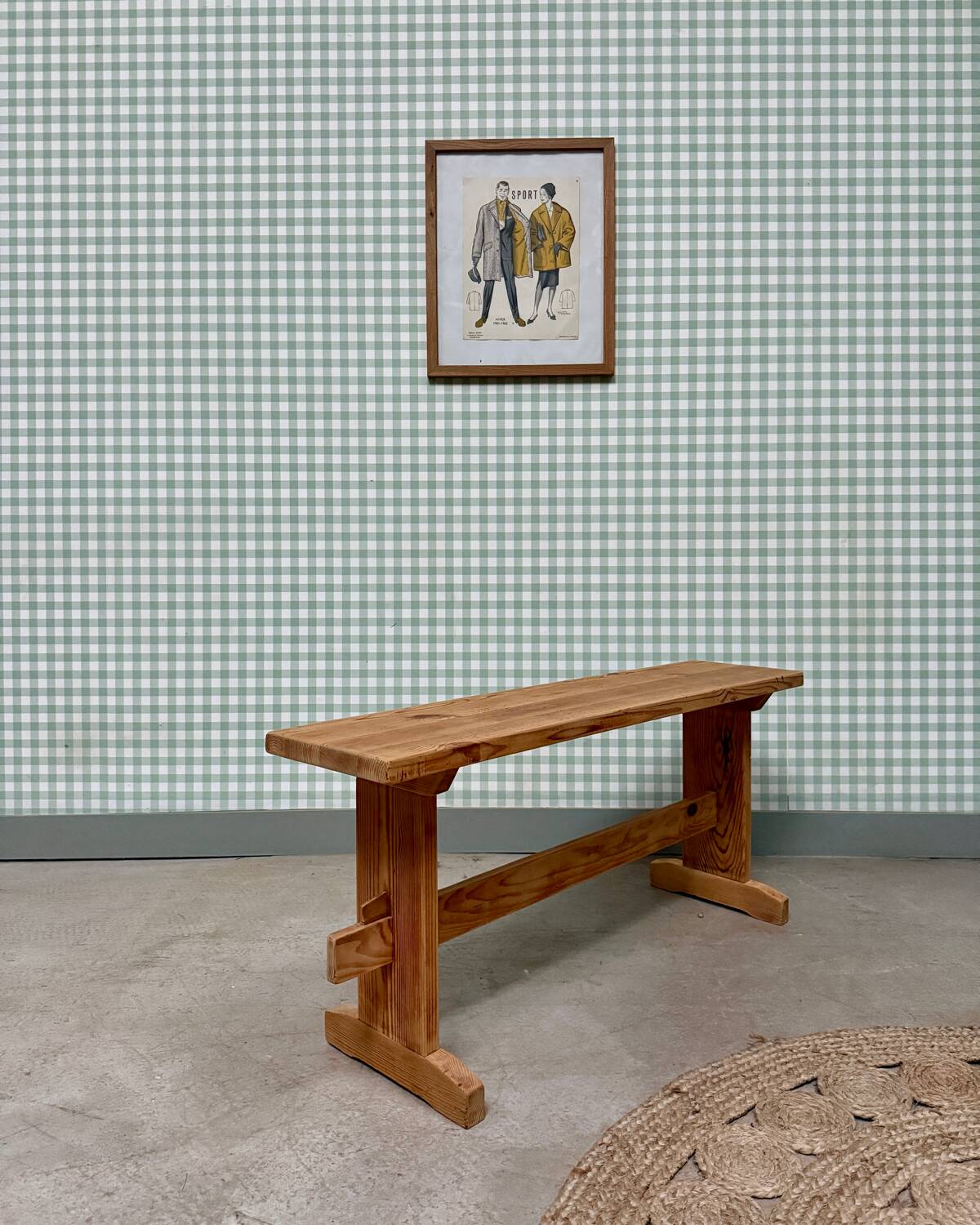 Vintage pitch pine bench (refurbished)