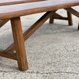 Pair of vintage solid wood benches from the 1960s.