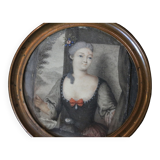 Miniature of the 18th century. watercolor on cardboard.
