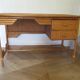 desk - wood-bamboo and woven wicker rattan - 2 drawers - large top - 80