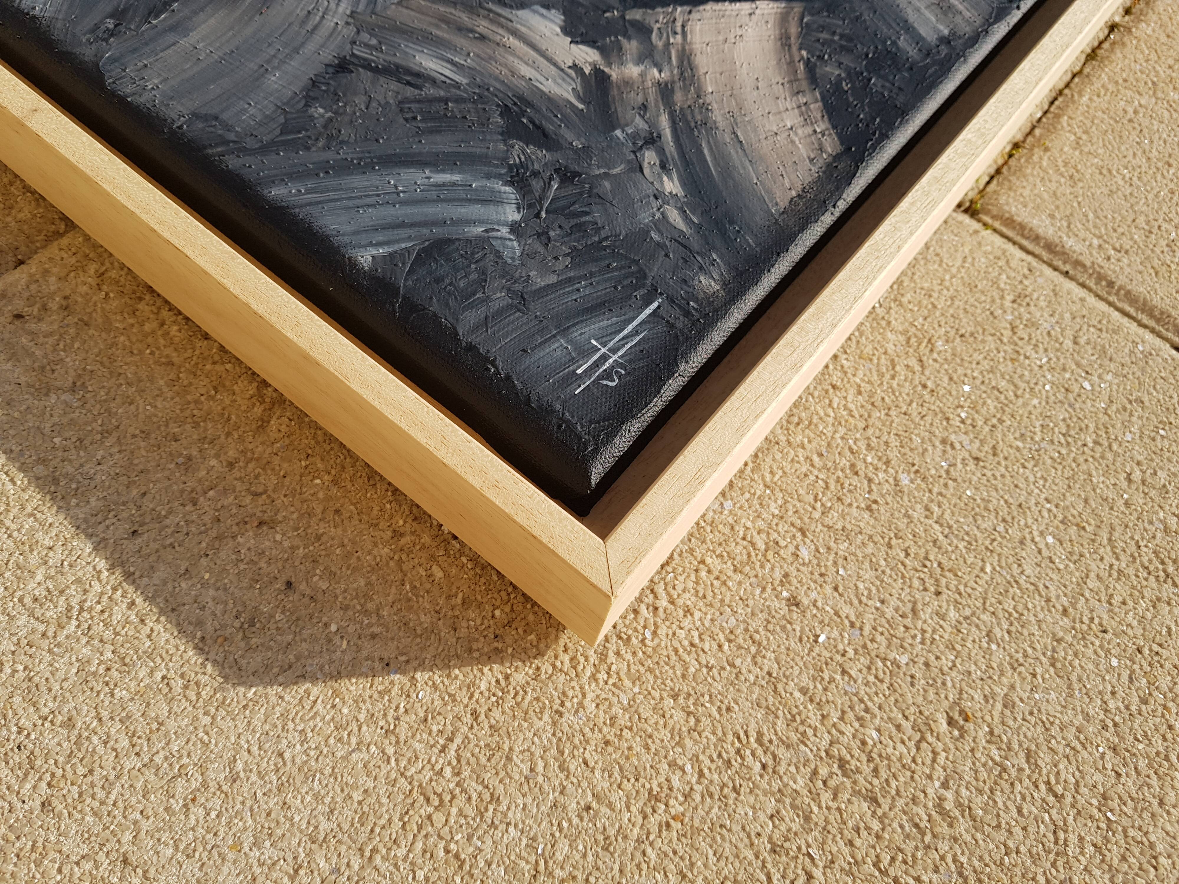 Tableau peinture abstraite encadrée "SOUK" fait main