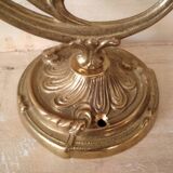 Pair of brass wall sconces and glass tulip, art nouveau style