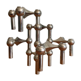 Set of 6 Nagel Stoff candlesticks years 70