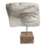 Eye of Michelangelo's "David", vintage cast after Brucciani, on base, 27 cm