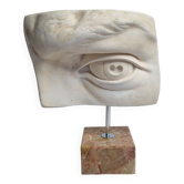 Oeil du "David" de Michelangelo moulage vintage d'après Brucciani, sur socle, 27 cm