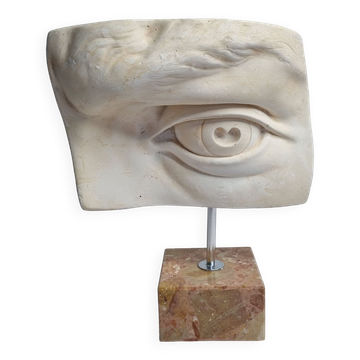 Eye of Michelangelo's "David", vintage cast after Brucciani, on base, 27 cm