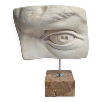 Eye of Michelangelo's "David", vintage cast after Brucciani, on base, 27 cm