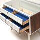 Vintage glass counter / desk with drawers made in the 1970s