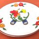 1970s glazed ceramic dessert plate