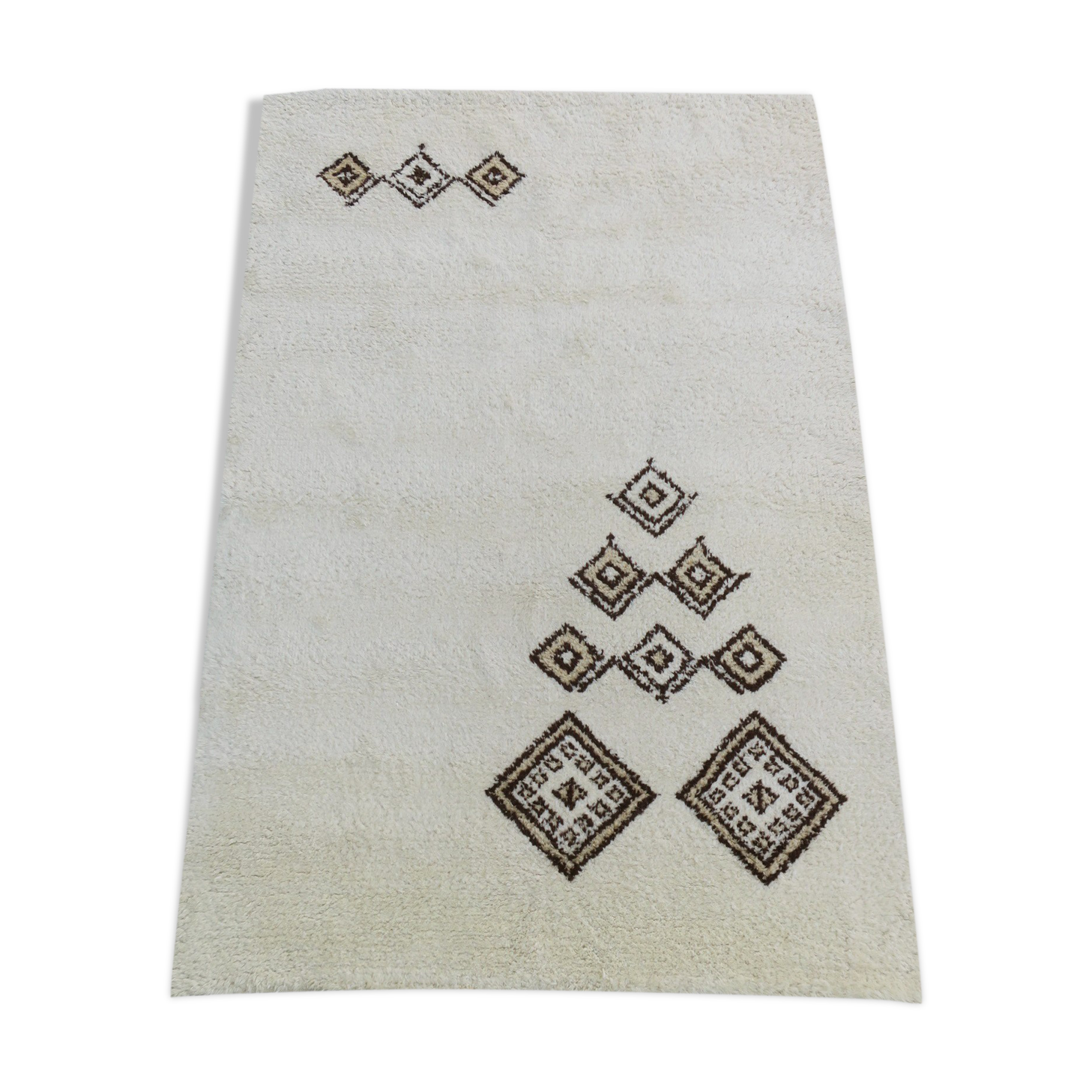 Mid century beni ourain moroccan wool hand-knotted carpet 295x197cm