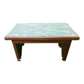 wooden stool on top skaï, vintage