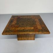 Scandinavian design marquetry wood coffee table by rolf middel and lindum