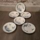 Series of 6 hollow plates in Sarreguemines earthenware model Carmen