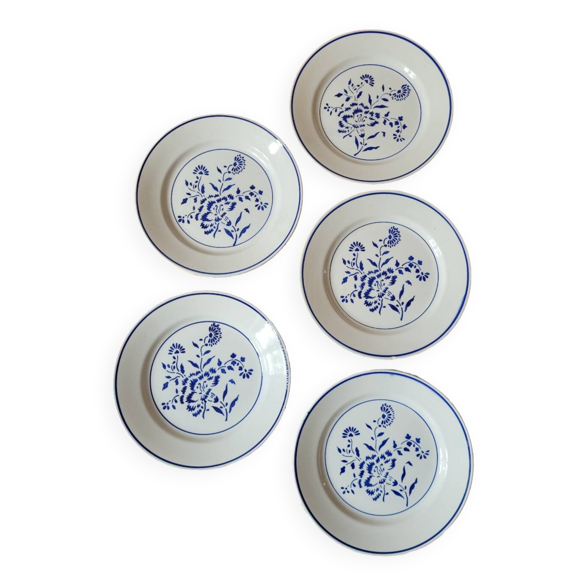 Set of 5 K&G Luneville Oeillet flat plates