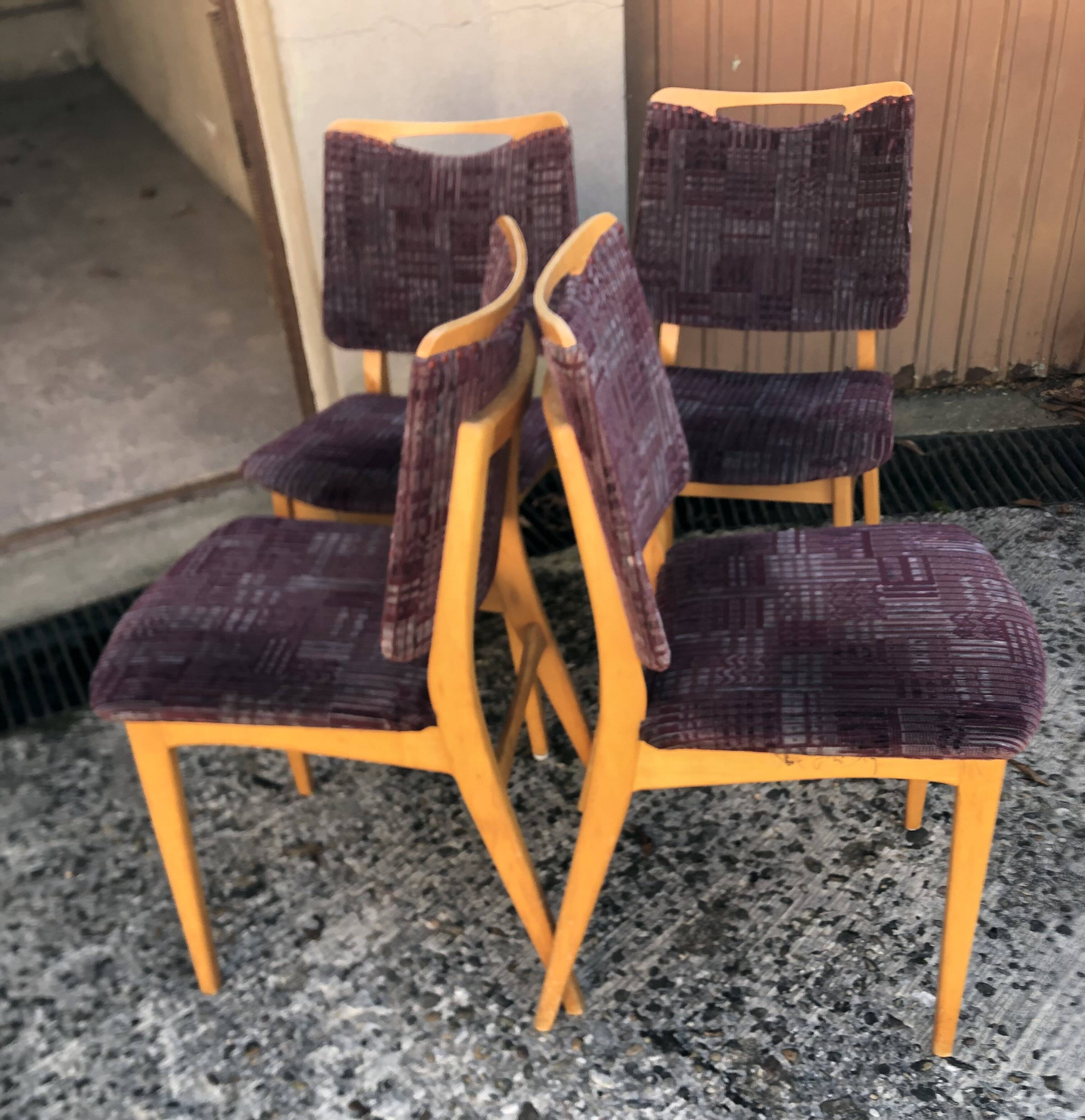 Vintage blond wood chairs from the 60s