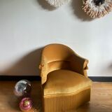 Vintage golden yellow toad armchair