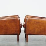 Set of 2 armchairs made of sheep leather